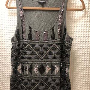 Express Aztec sequin tank top